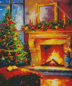 Cute Fireplace Romantic Diamond Painting