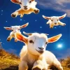 Cute White Goats Art Diamond Painting