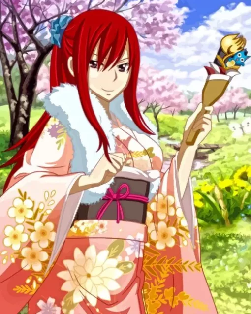 Erza Kimono Art Diamond Painting