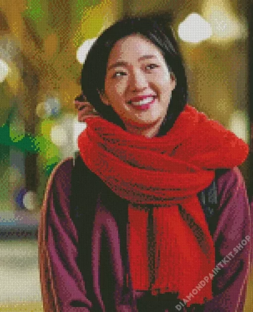 Eun Tak Red Scarf Diamond Painting