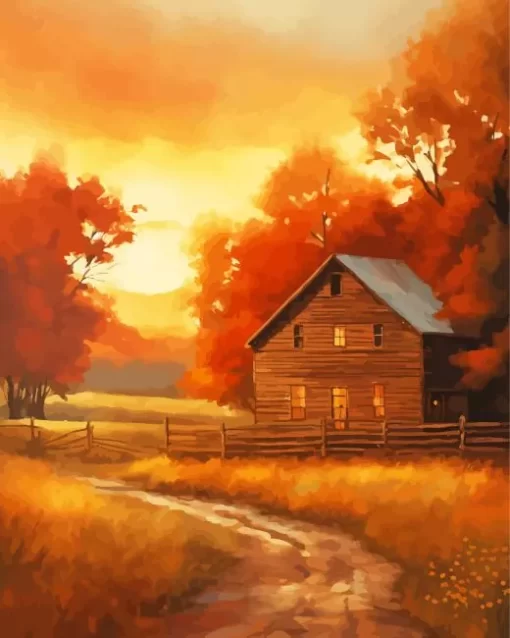 Fall Farmhouse Diamond Painting