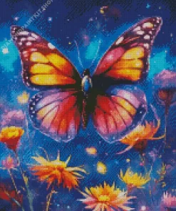 Fantasy Butterfly And Flowers Diamond Painting