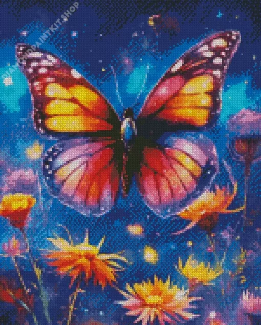 Fantasy Butterfly And Flowers Diamond Painting