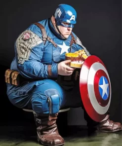 Fat Captain America Diamond Painting