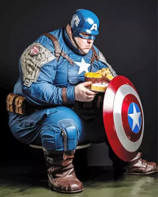 Fat Captain America Diamond Painting