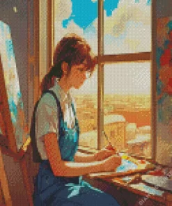 Female Painter Art Diamond Painting