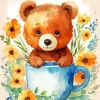 Flowers And Teddy Bear Diamond Painting