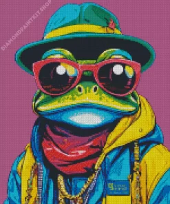 Frog With Glasses Art Diamond Painting