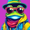 Frog With Glasses Art Diamond Painting