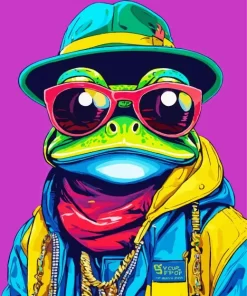 Frog With Glasses Art Diamond Painting