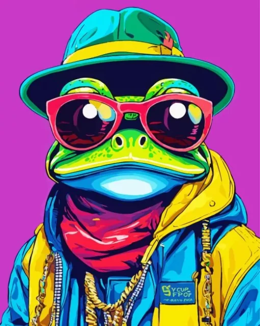 Frog With Glasses Art Diamond Painting