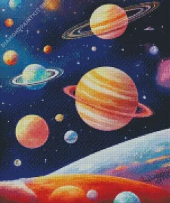 Galaxy Planets Diamond Painting