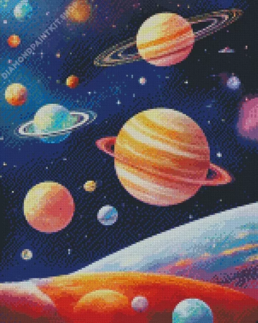 Galaxy Planets Diamond Painting