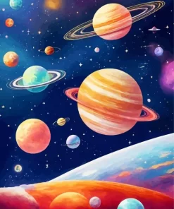 Galaxy Planets Diamond Painting