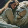 Girl Hugging Lion Diamond Painting