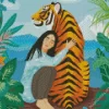 Girl Hugging Tiger Diamond Painting