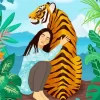 Girl Hugging Tiger Diamond Painting