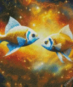 Golden Galaxy Fish Art Diamond Painting