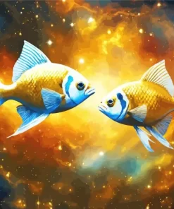 Golden Galaxy Fish Art Diamond Painting