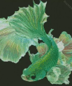 Green Betta Fish Diamond Painting