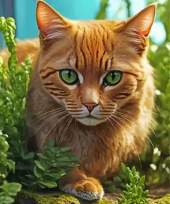 Green Eyed Cat Close Up Diamond Painting