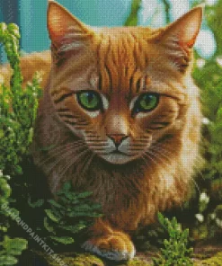 Green Eyed Cat Close Up Diamond Painting