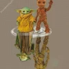 Groot And Yoda Water Reflection Diamond Painting