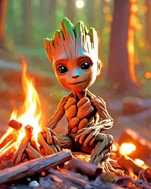 Groot Fire Diamond Painting