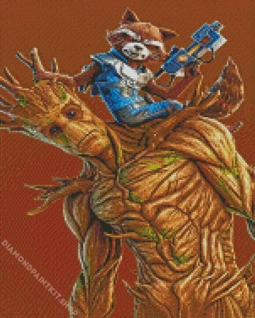 Groot In Fortnite Game Diamond Painting