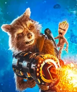 Groot Rocket Racoon Marvel Diamond Painting