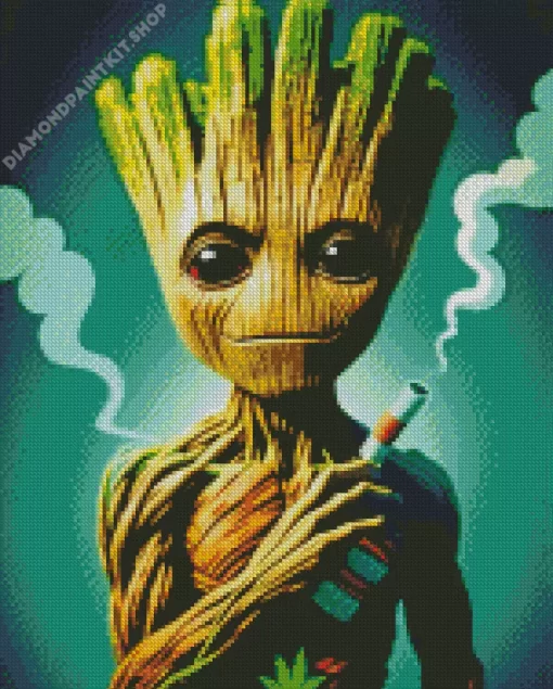 Groot Smoking Diamond Painting