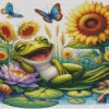 Happy Frog With Butterfly Diamond Painting