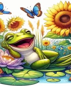 Happy Frog With Butterfly Diamond Painting