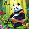 Panda And Butterflies Diamond Painting