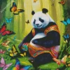 Panda And Butterflies Diamond Painting