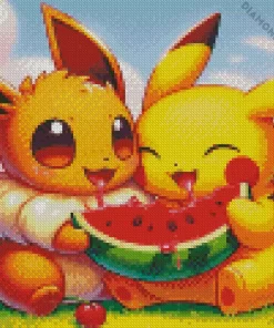 Pikachu And Eevee Diamond Painting