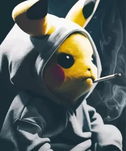 Pikachu Smoking Diamond Painting