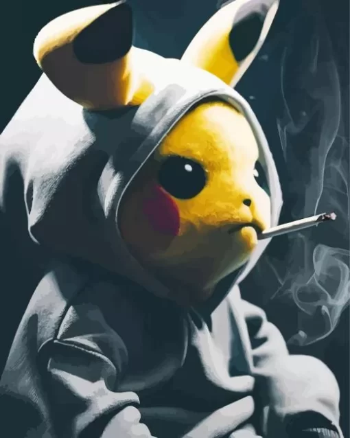 Pikachu Smoking Diamond Painting