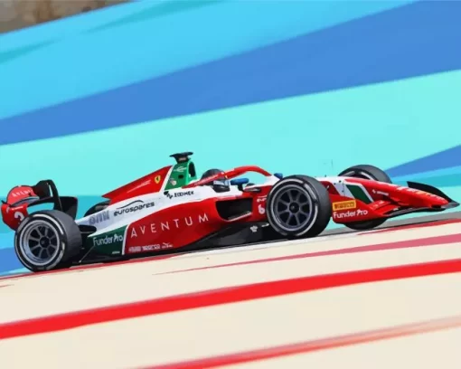 Red F2 Car Diamond Painting