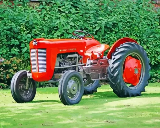 Red Ferguson Tractor Diamond Painting