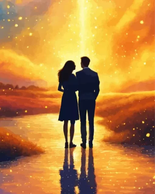 Romantic Galaxy Silhouette Couple Diamond Painting