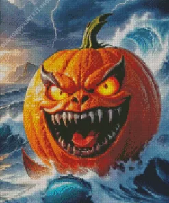 Scary Evil Pumpkin Art Diamond Painting