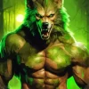 Scary Green Werewolf Diamond Painting