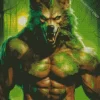 Scary Green Werewolf Diamond Painting