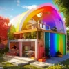 Spring Rainbow House Diamond Painting