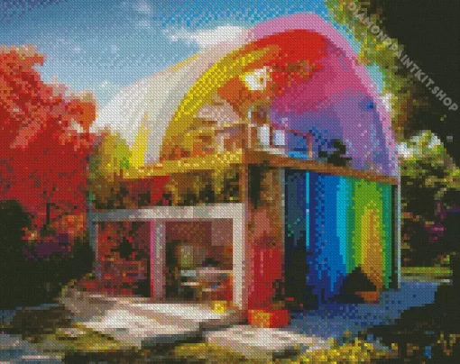 Spring Rainbow House Diamond Painting