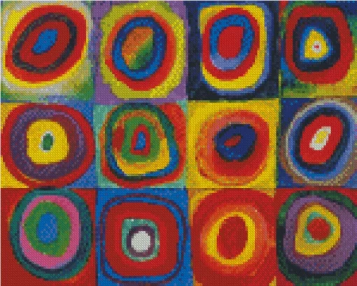 Squares With Concentric Circles Diamond Painting