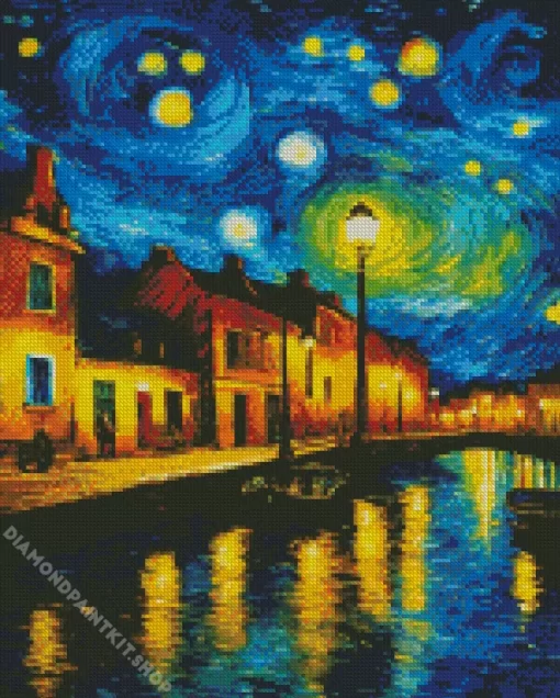 Starry Night City Van Gogh Diamond Painting