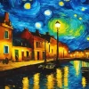 Starry Night City Van Gogh Diamond Painting