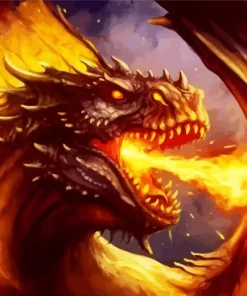 Strong Fire Dragon Diamond Painting